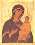 Icon of the Mother of God Weeping “Tikhvin” on Mt Athos